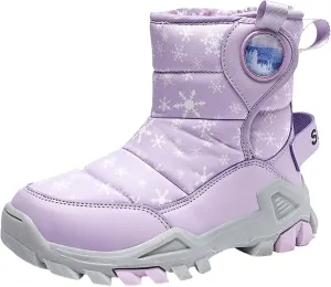 Girls Boys Snow Boots Outdoor Warm Comfortable Non Slip Mid Calf Padded Small Big Kids Winter Girls Rain Boots Size 1