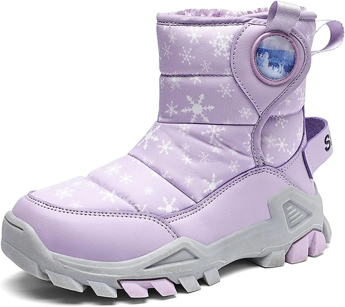 Girls Boys Snow Boots Outdoor Warm Comfortable Non Slip Mid Calf Padded Small Big Kids Winter Girls Rain Boots Size 1