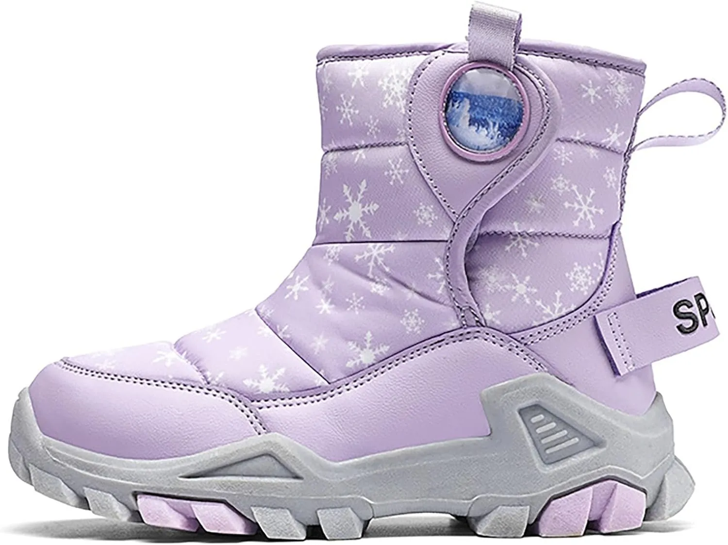Girls Boys Snow Boots Outdoor Warm Comfortable Non Slip Mid Calf Padded Small Big Kids Winter Girls Rain Boots Size 1