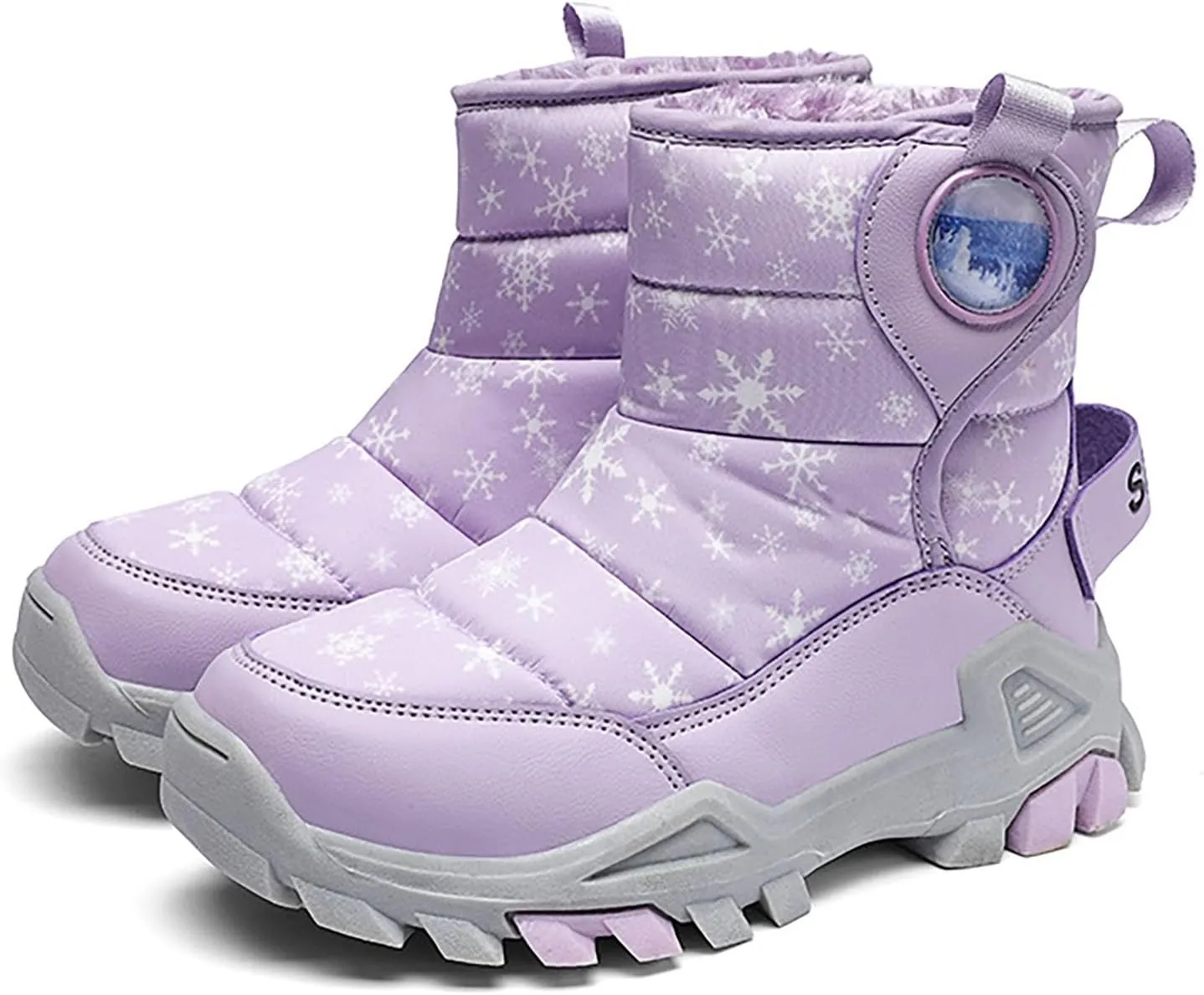 Girls Boys Snow Boots Outdoor Warm Comfortable Non Slip Mid Calf Padded Small Big Kids Winter Girls Rain Boots Size 1