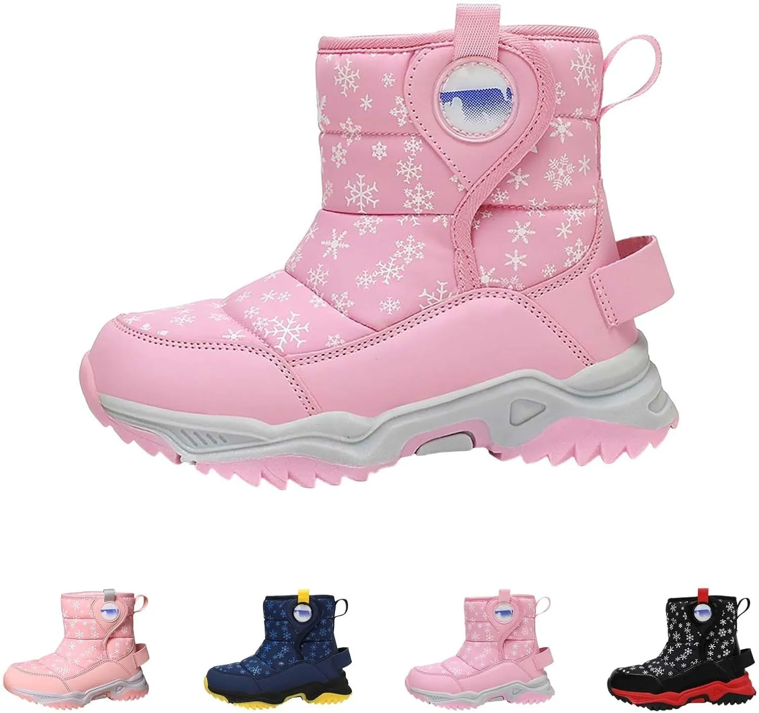 Girls Boys Snow Boots Outdoor Warm Comfortable Non Slip Mid Calf Padded Small Big Kids Winter Shoes Toddler Booties
