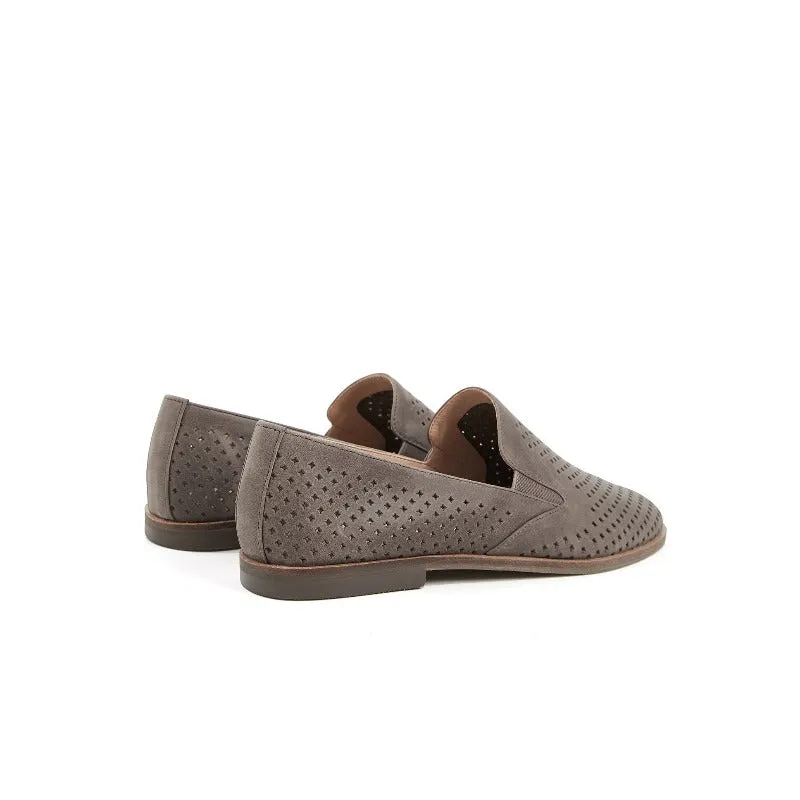 Gloria Slip-on Perf Loafer Flats in Cow Leather