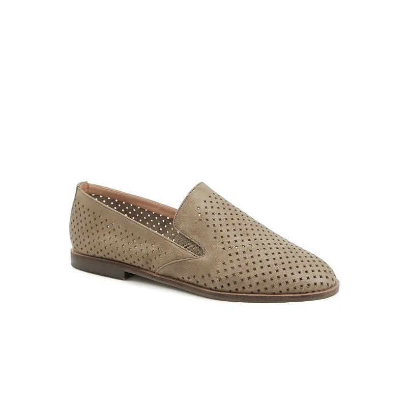 Gloria Slip-on Perf Loafer Flats in Cow Leather