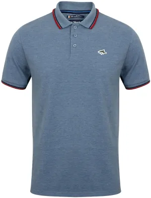 Herne Cotton Polo Shirt in Light Blue Marl - Le Shark
