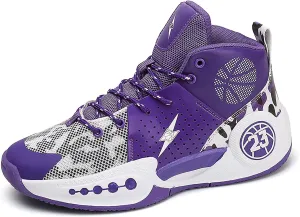 High Top Mens Basketball Shoes Breathable Outdoor Sneakers Womens Sports Shoes Anti Slip Cushioning Shoes for Fitness