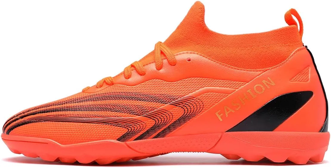 Indoor Turf Soccer Shoes Cleats Mens Soccer Shoes for Boys Football Shoes Kid Futsal Shoes Youth TF High Top
