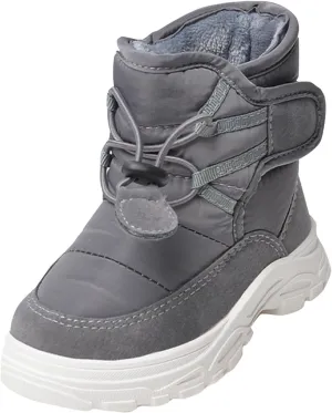 Insulated Snow Shoes For Boy Winter Non Slip Walking Shoes Plush Lined Hiking Boots Waterproof Slip On Shoes
