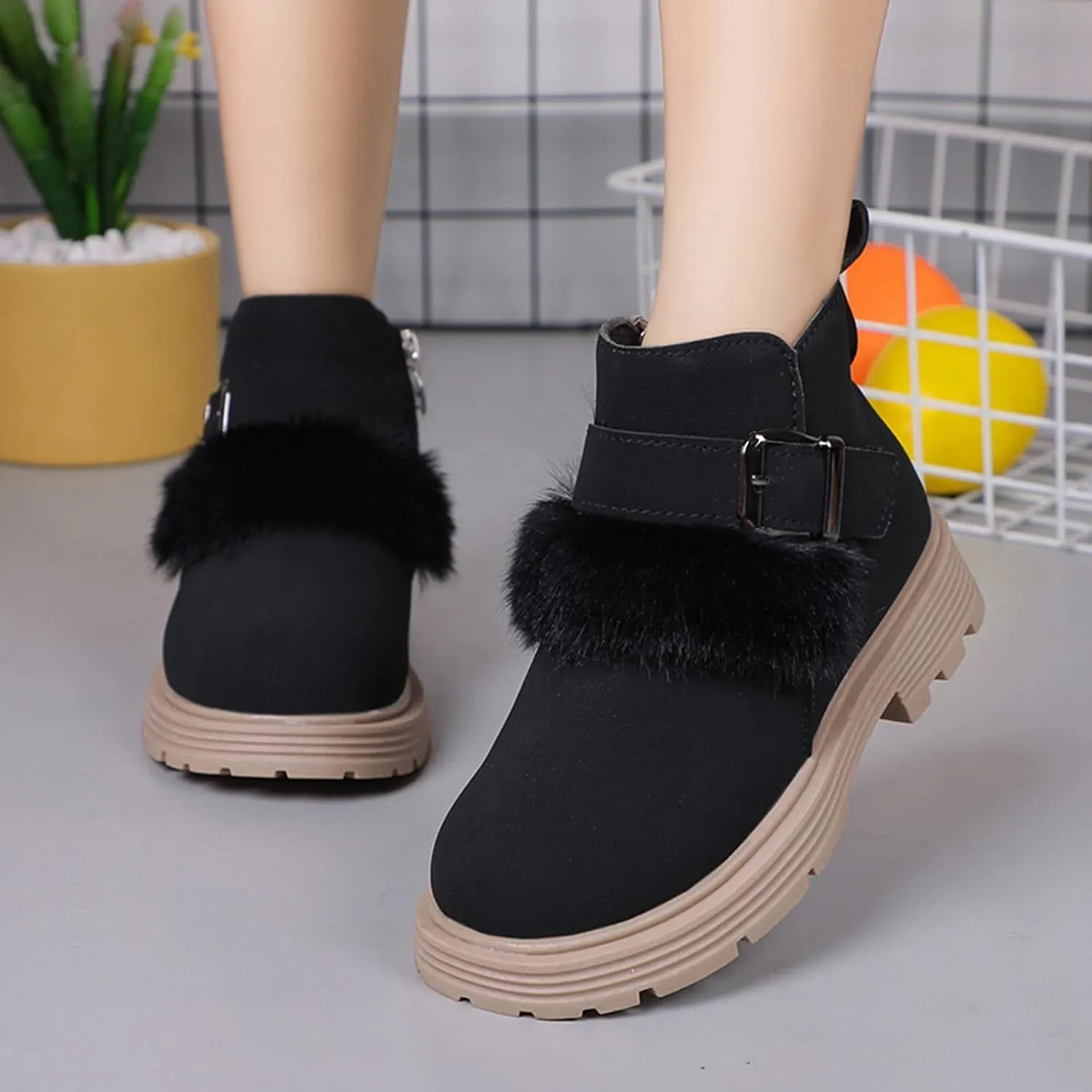 Kids Boots With Heels Toddler Boots Girls Platform Boots Girls Kids Sole Ankle Boots Side Zip Chunky Low Heel