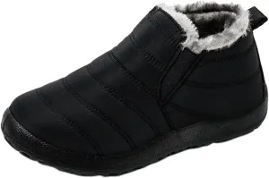 Ladmiple Winter Boots For Women Waterproof Snow Cute Ankle Booties Slip On Anti-Slip Fully Fur Lined Outdoor Walking Shoes