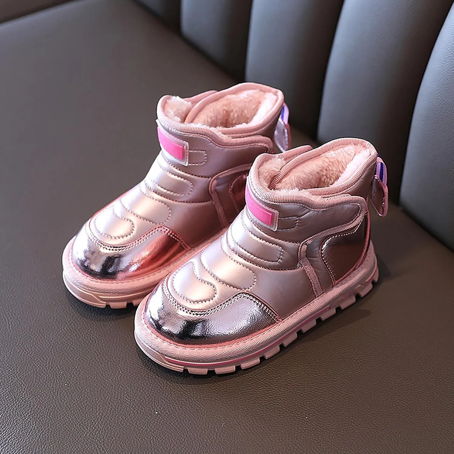 Little Kid Winter Girls Boys Ankle Boots Comfortable Warm Lined Casual Shoes Sports Shoes Outdoor Baby Walking Shoes