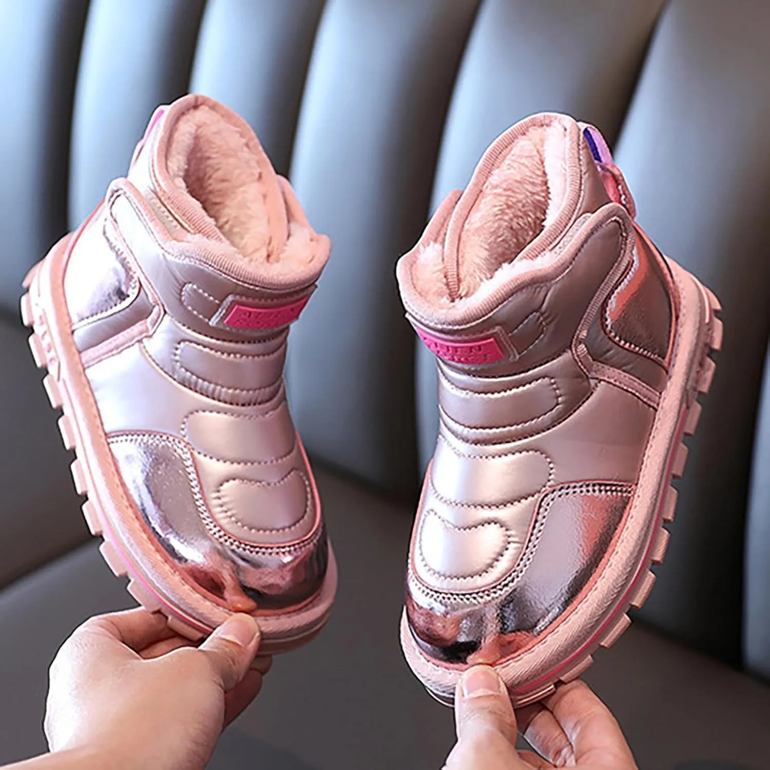 Little Kid Winter Girls Boys Ankle Boots Comfortable Warm Lined Casual Shoes Sports Shoes Outdoor Baby Walking Shoes
