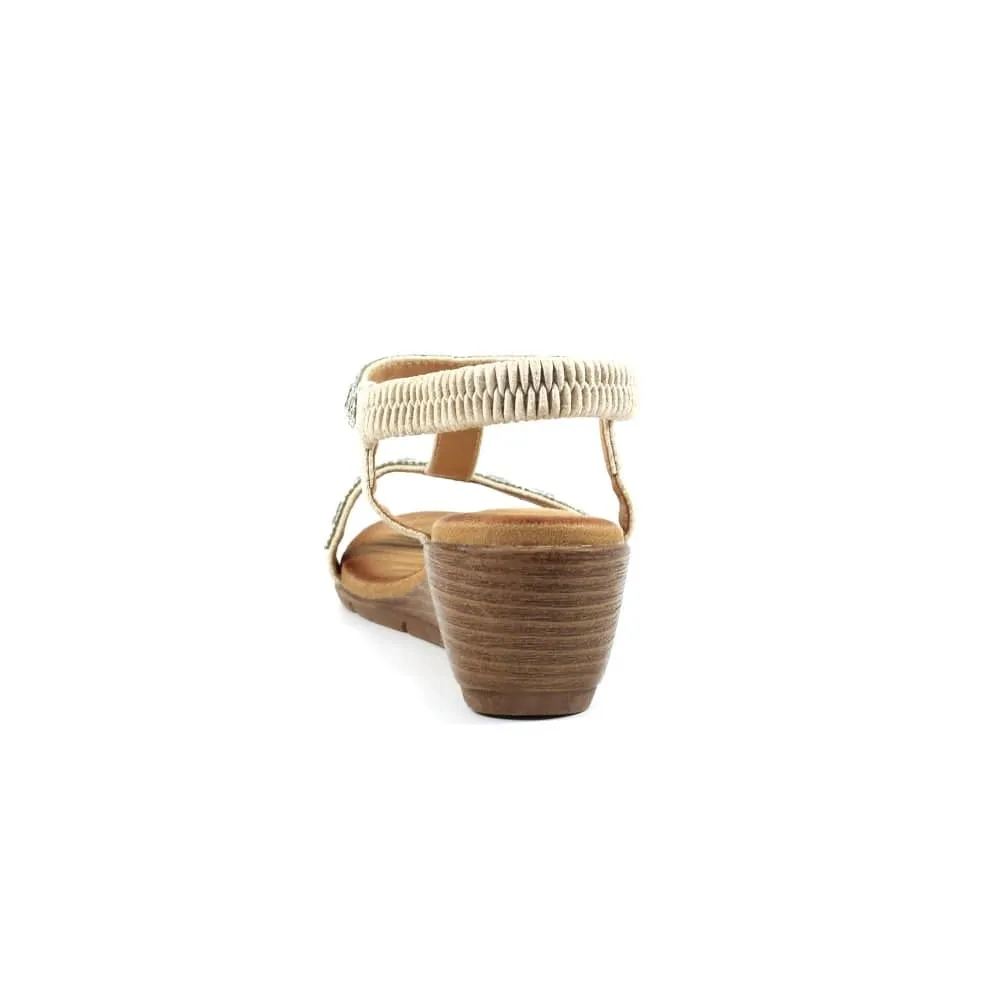 Lunar JLH492 Macie Ladies Silver Pull On Sandals
