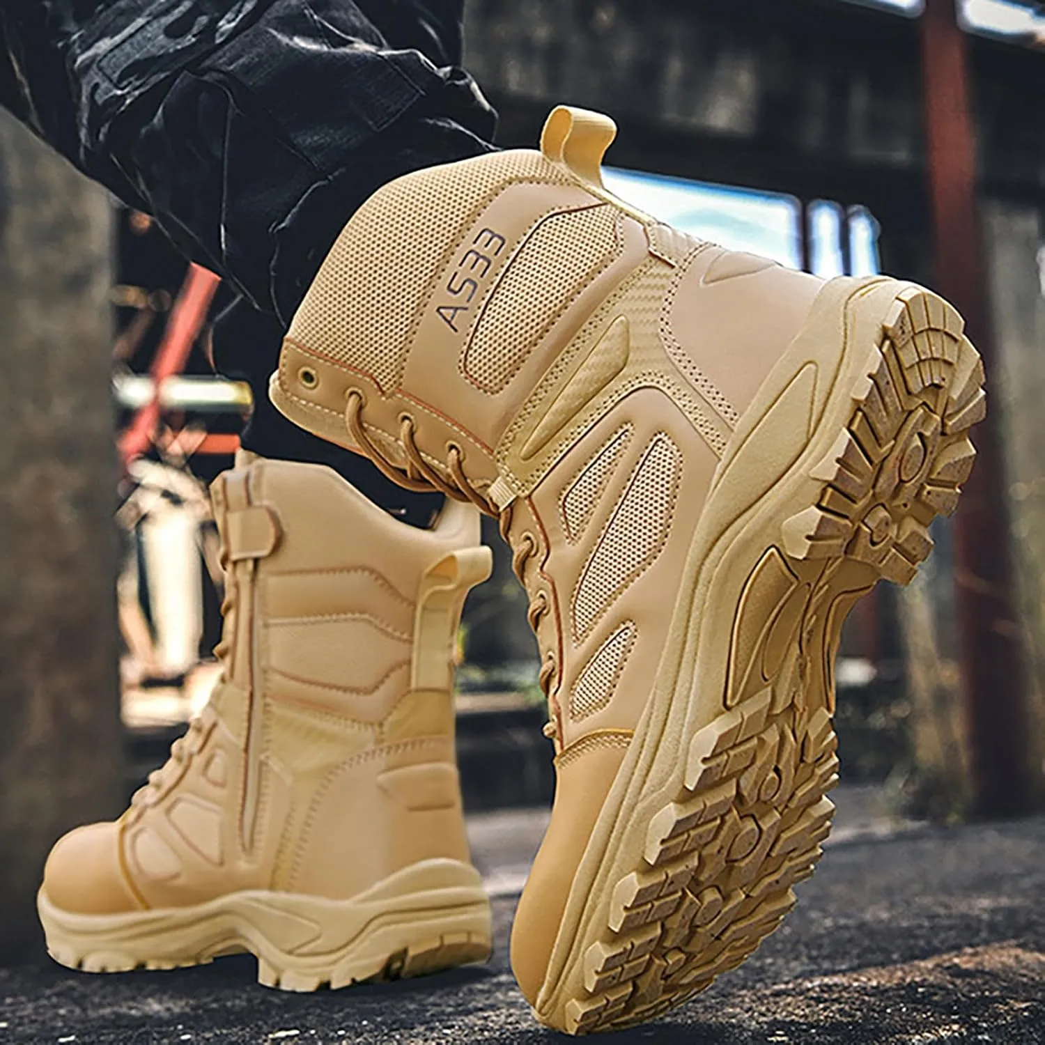Men Military Boots Tactical Boots Combat Boots Breathable Police Patrol Boots Lightweight Army Boots Waterproof Hiking Boots