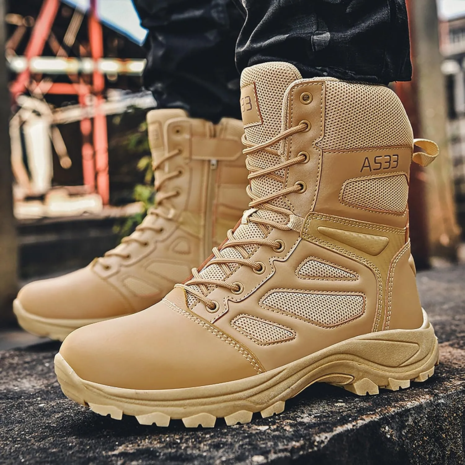 Men Military Boots Tactical Boots Combat Boots Breathable Police Patrol Boots Lightweight Army Boots Waterproof Hiking Boots