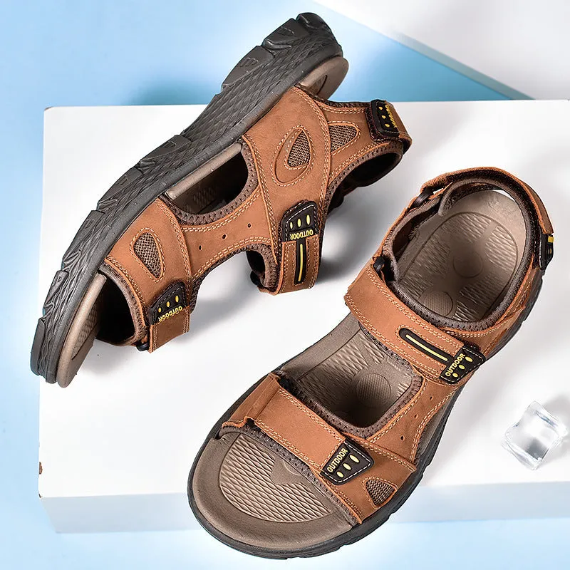 Men's Anti-Slip Soft Sole Leather Sandals (In Stock)