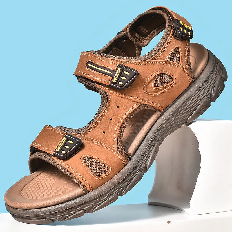 Men's Anti-Slip Soft Sole Leather Sandals (In Stock)