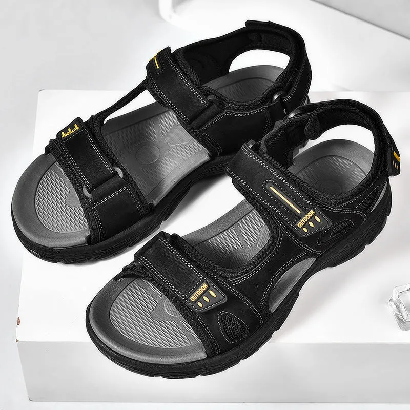 Men's Anti-Slip Soft Sole Leather Sandals (In Stock)