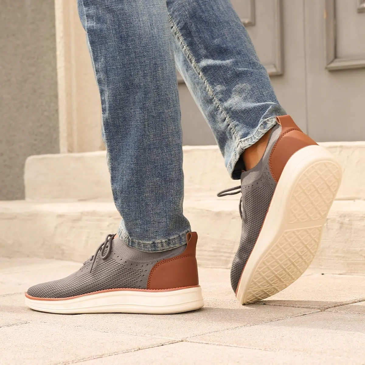 Men's Fashion Dress Sneakers Casual Walking Shoes Business Oxfords Comfortable Breathable Lightweight Tennis Zapatos para Hombre