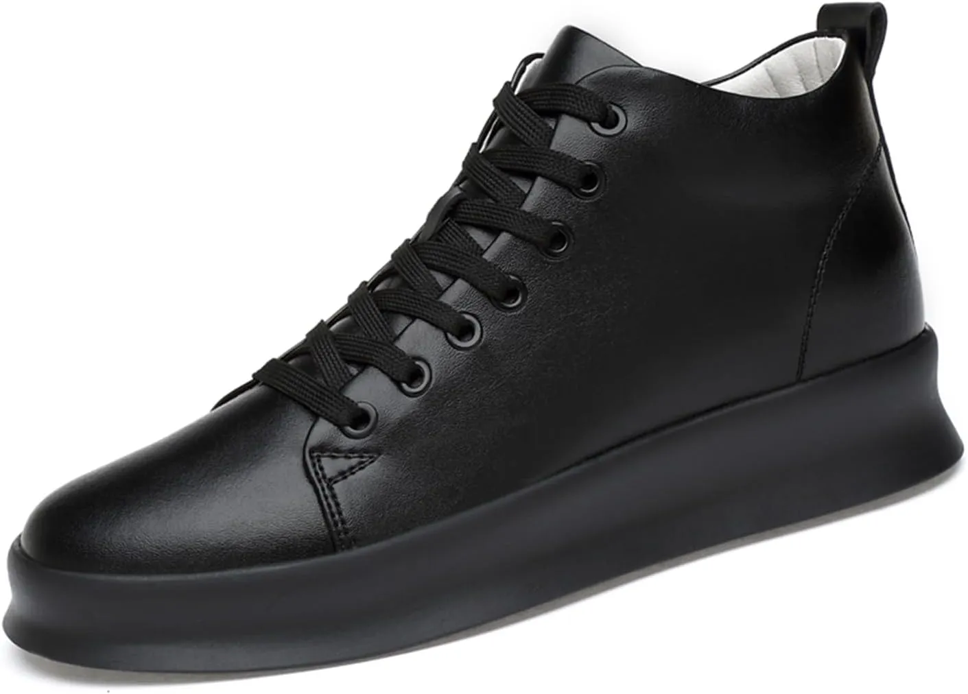 Men's Leather Height Enhancing Dress Oxford Sneakers Fashion Round toe Platform High Top Lace-up Skateboard Shoes Daily Classic Leisure Work Shoes
