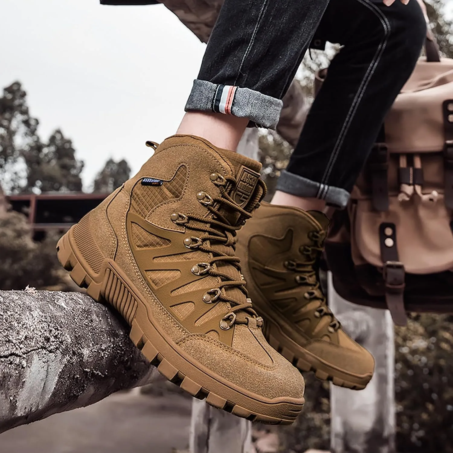 Mens Military Tactical Boots Combat Boots Breathable Police Patrol Boots Army Boots Waterproof Hiking Boots
