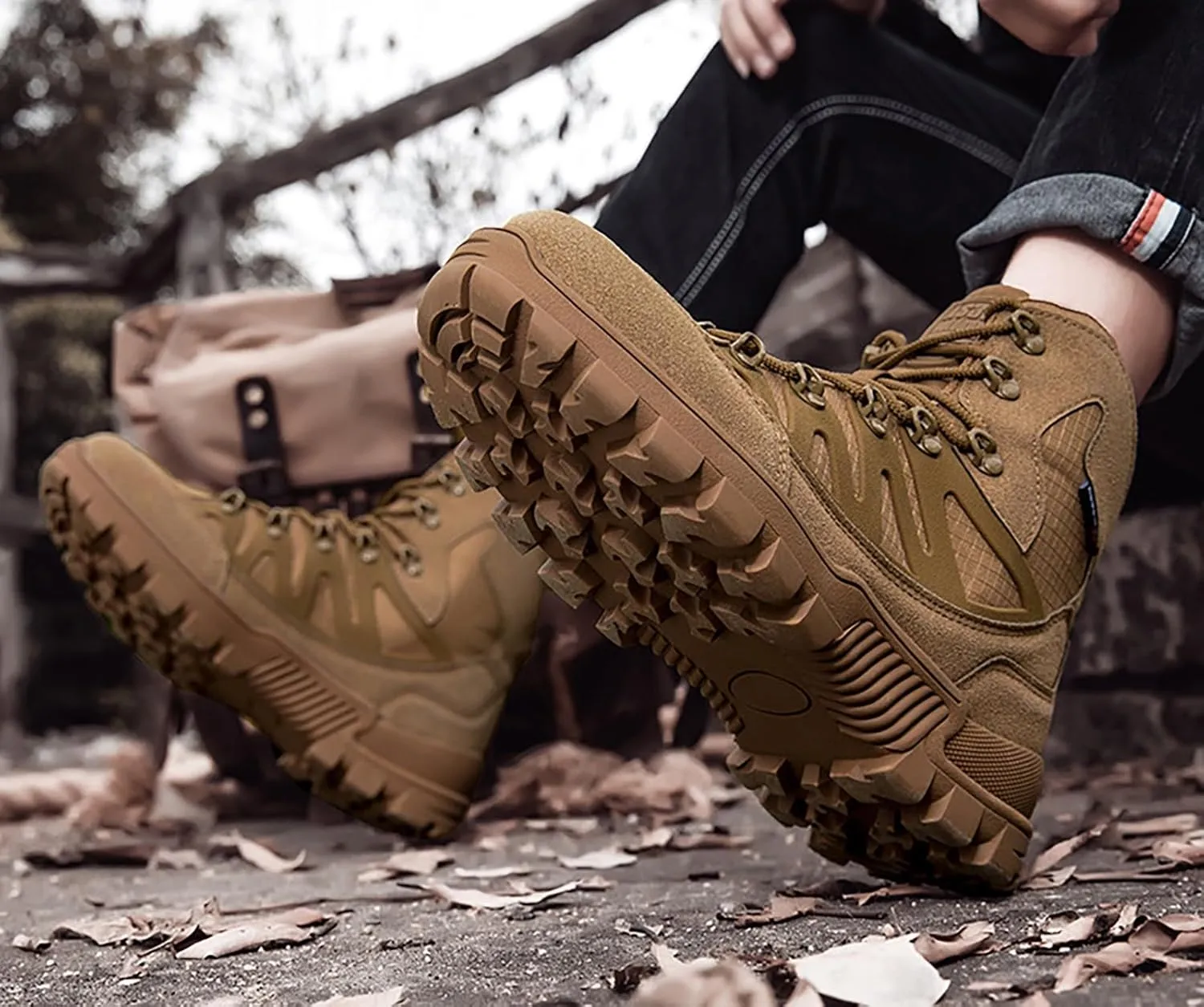 Mens Military Tactical Boots Combat Boots Breathable Police Patrol Boots Army Boots Waterproof Hiking Boots
