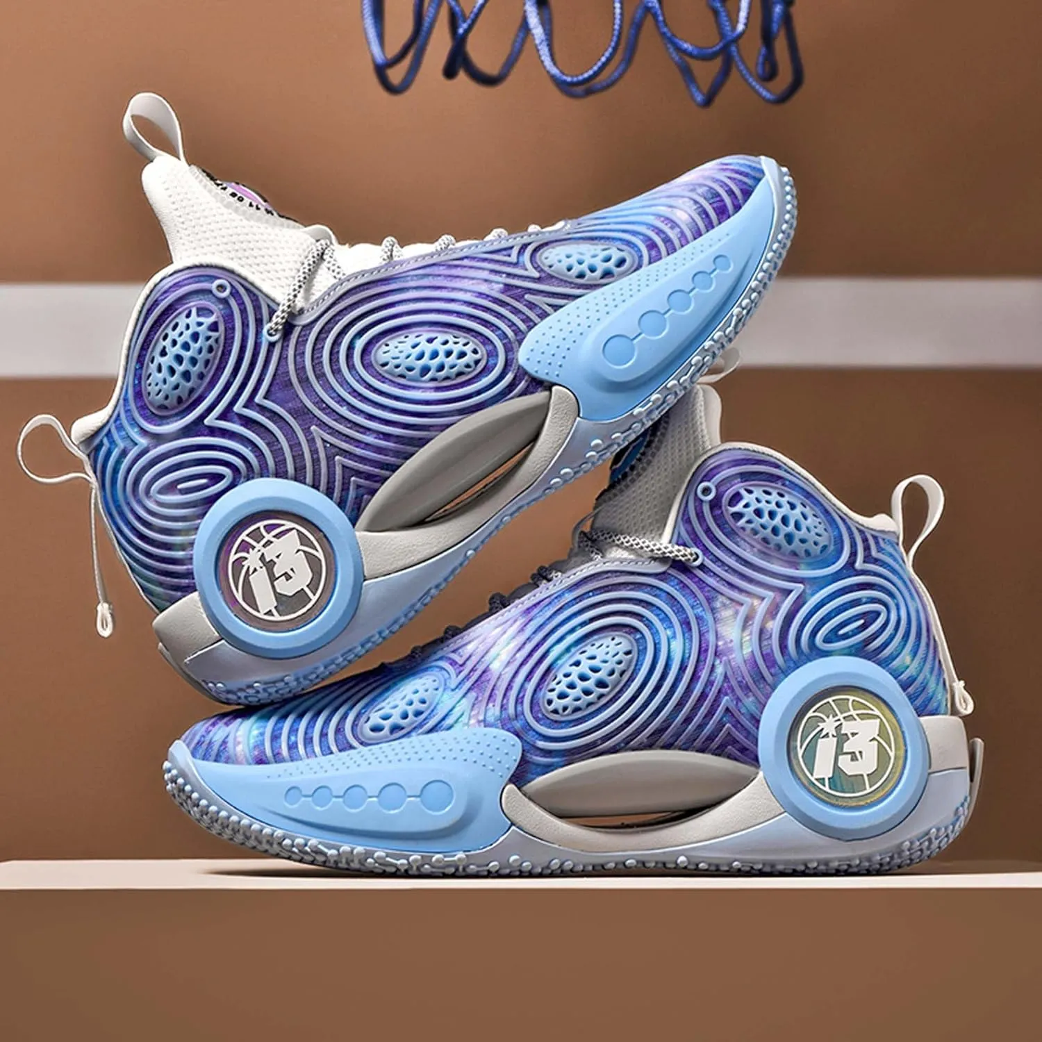 Mens Night Shining High Top Lace Up Basketball Shoes Mesh Sports Shoes High Elasticity Running Shoes Comfortable And Breathable Street Walking Shoes Anti Slip And Wear Resistant Outdoor Hiking Shoes