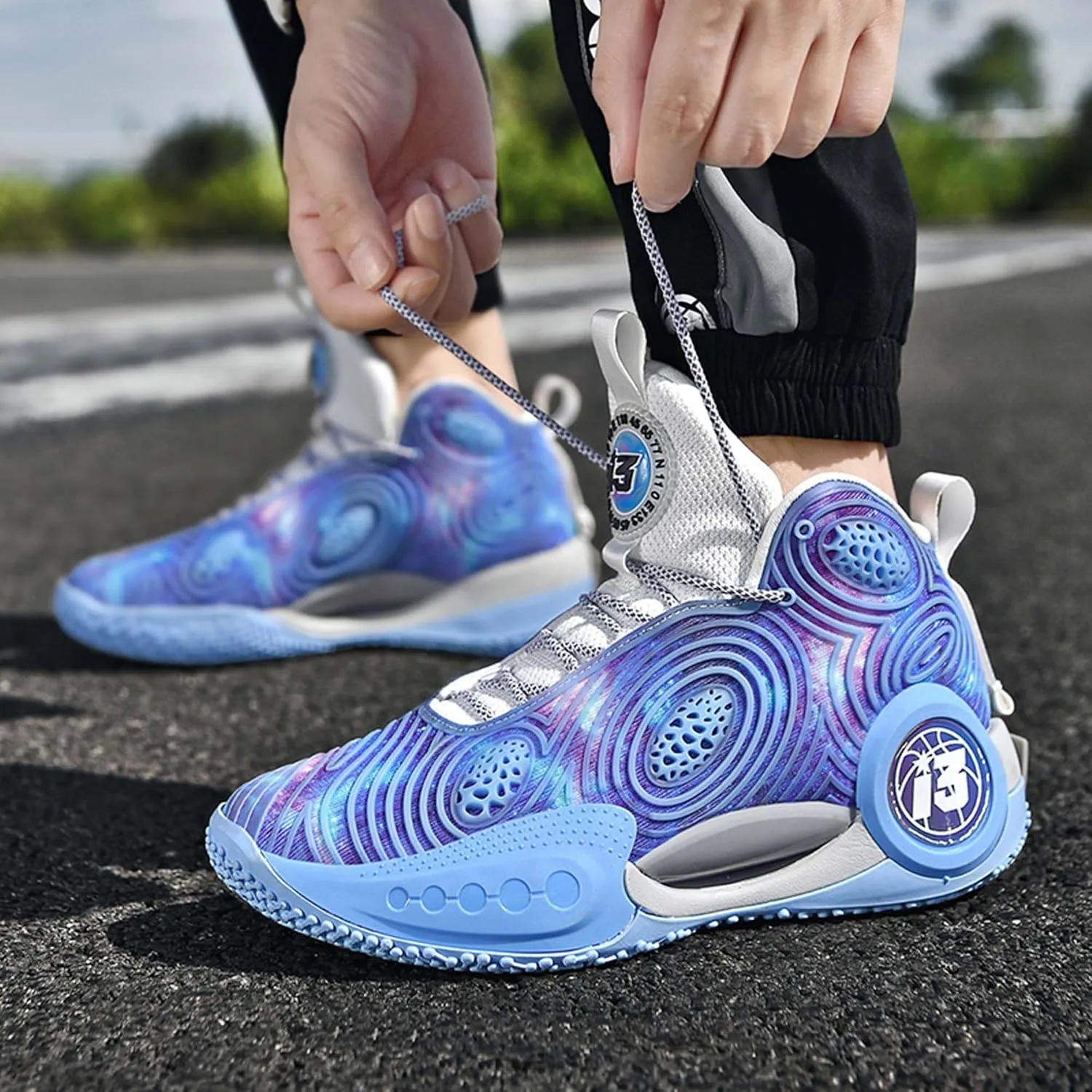 Mens Night Shining High Top Lace Up Basketball Shoes Mesh Sports Shoes High Elasticity Running Shoes Comfortable And Breathable Street Walking Shoes Anti Slip And Wear Resistant Outdoor Hiking Shoes