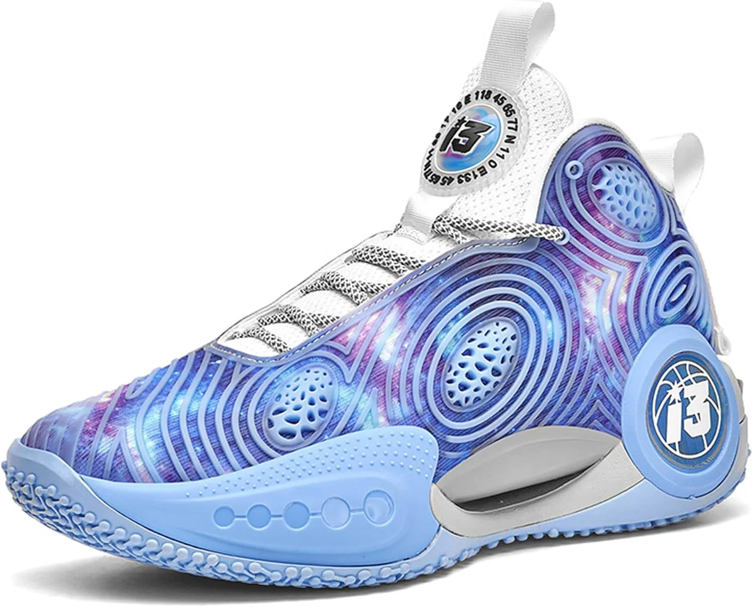 Mens Night Shining High Top Lace Up Basketball Shoes Mesh Sports Shoes High Elasticity Running Shoes Comfortable And Breathable Street Walking Shoes Anti Slip And Wear Resistant Outdoor Hiking Shoes