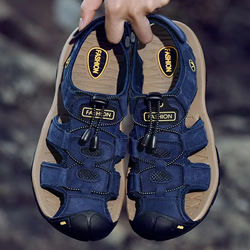 Men's Outdoor Leather Toe Cap Sandals