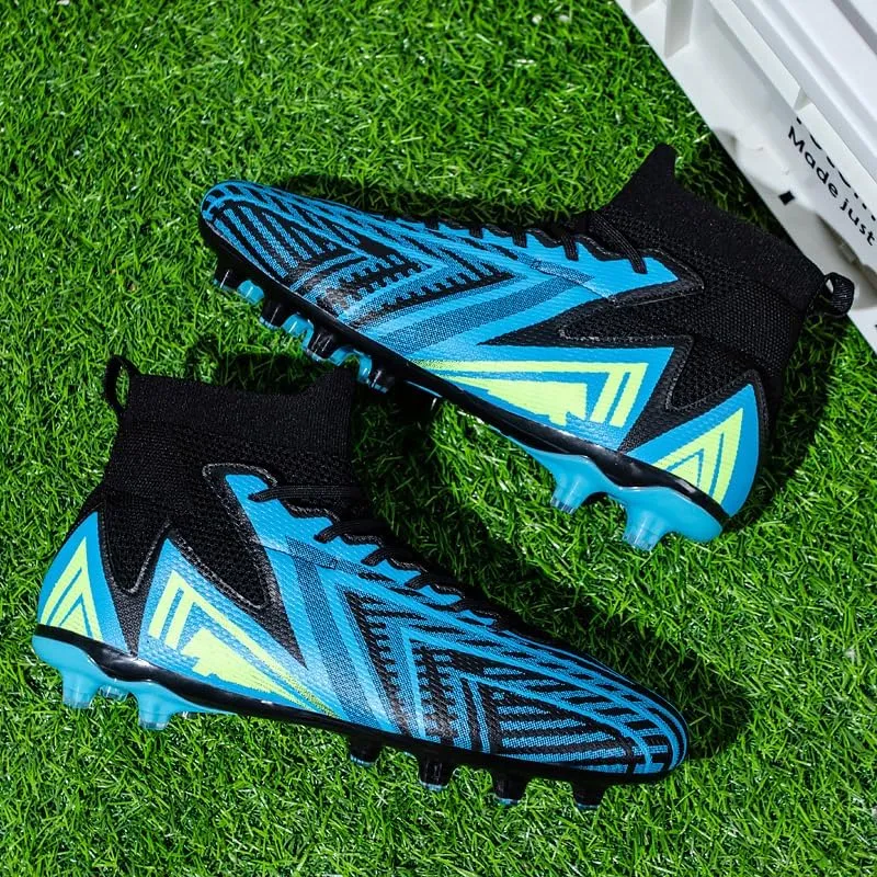 Men's Soccer Shoes Football Cleats High-Tops Lace-Up Non-Slip Spikes AG/FG Sports Athletic Futsal Rugby Baseball Lacrosse Sneaker Shoes Size 4.5-14