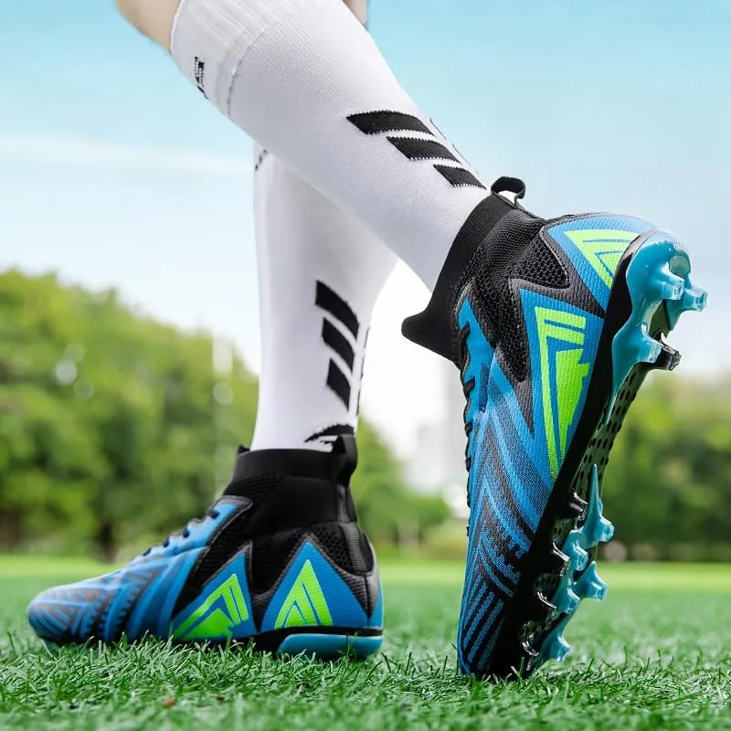 Men's Soccer Shoes Football Cleats High-Tops Lace-Up Non-Slip Spikes AG/FG Sports Athletic Futsal Rugby Baseball Lacrosse Sneaker Shoes Size 4.5-14