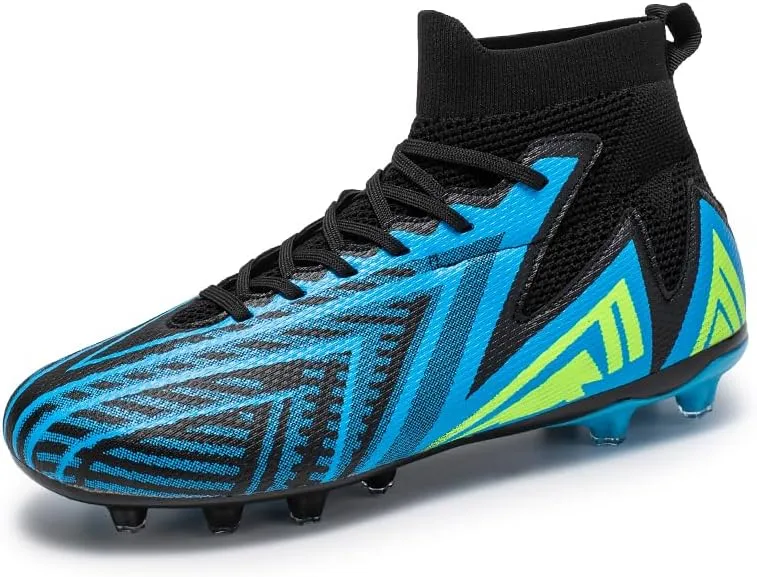 Men's Soccer Shoes Football Cleats High-Tops Lace-Up Non-Slip Spikes AG/FG Sports Athletic Futsal Rugby Baseball Lacrosse Sneaker Shoes Size 4.5-14