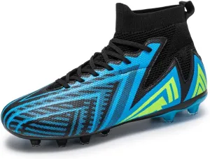 Men's Soccer Shoes Football Cleats High-Tops Lace-Up Non-Slip Spikes AG/FG Sports Athletic Futsal Rugby Baseball Lacrosse Sneaker Shoes Size 4.5-14