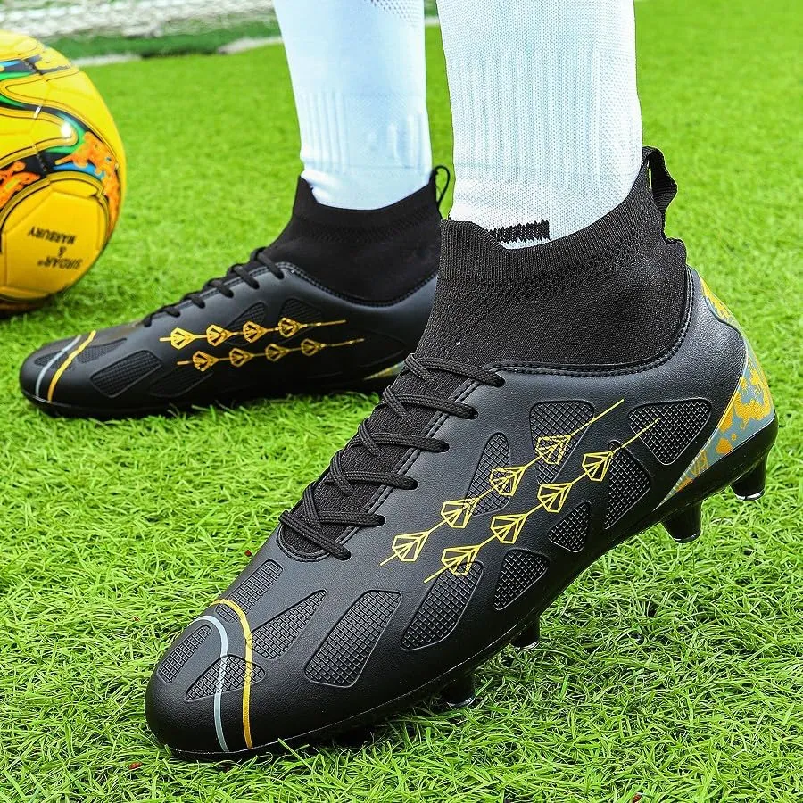 Mens Soccer Shoes,High Tops Soccer Shoes, Comfortable and Durable, Breathable, Sports, Professional, Youth, Kids, Unisex Soccer Shoes, Football Shoes