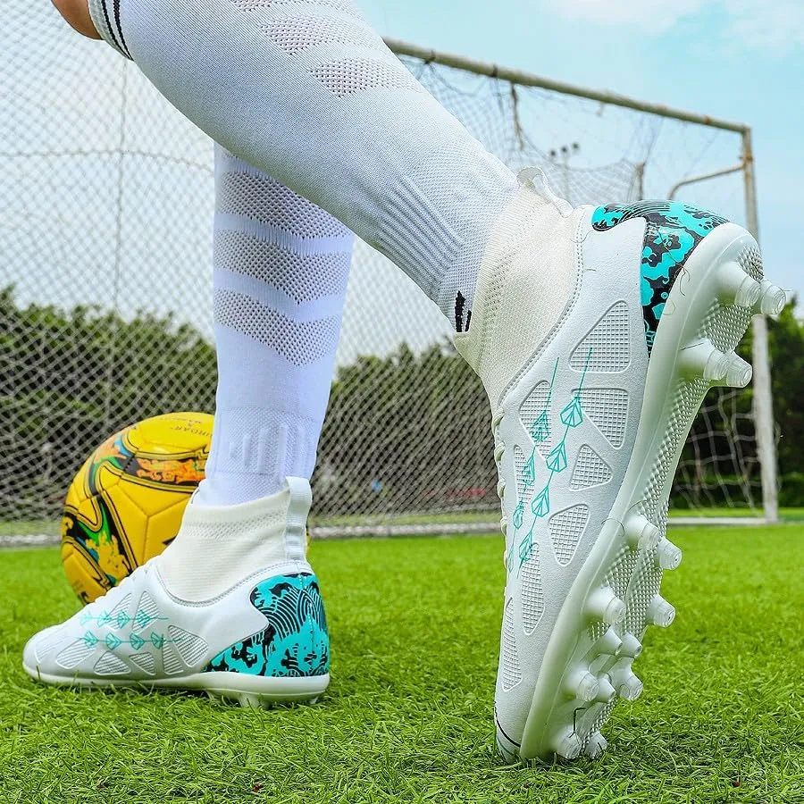 Mens Soccer Shoes,High Tops Soccer Shoes, Comfortable and Durable, Breathable, Sports, Professional, Youth, Kids, Unisex Soccer Shoes, Football Shoes