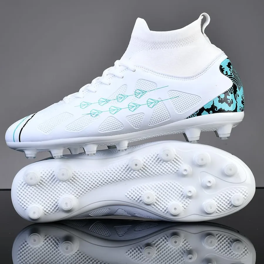 Mens Soccer Shoes,High Tops Soccer Shoes, Comfortable and Durable, Breathable, Sports, Professional, Youth, Kids, Unisex Soccer Shoes, Football Shoes