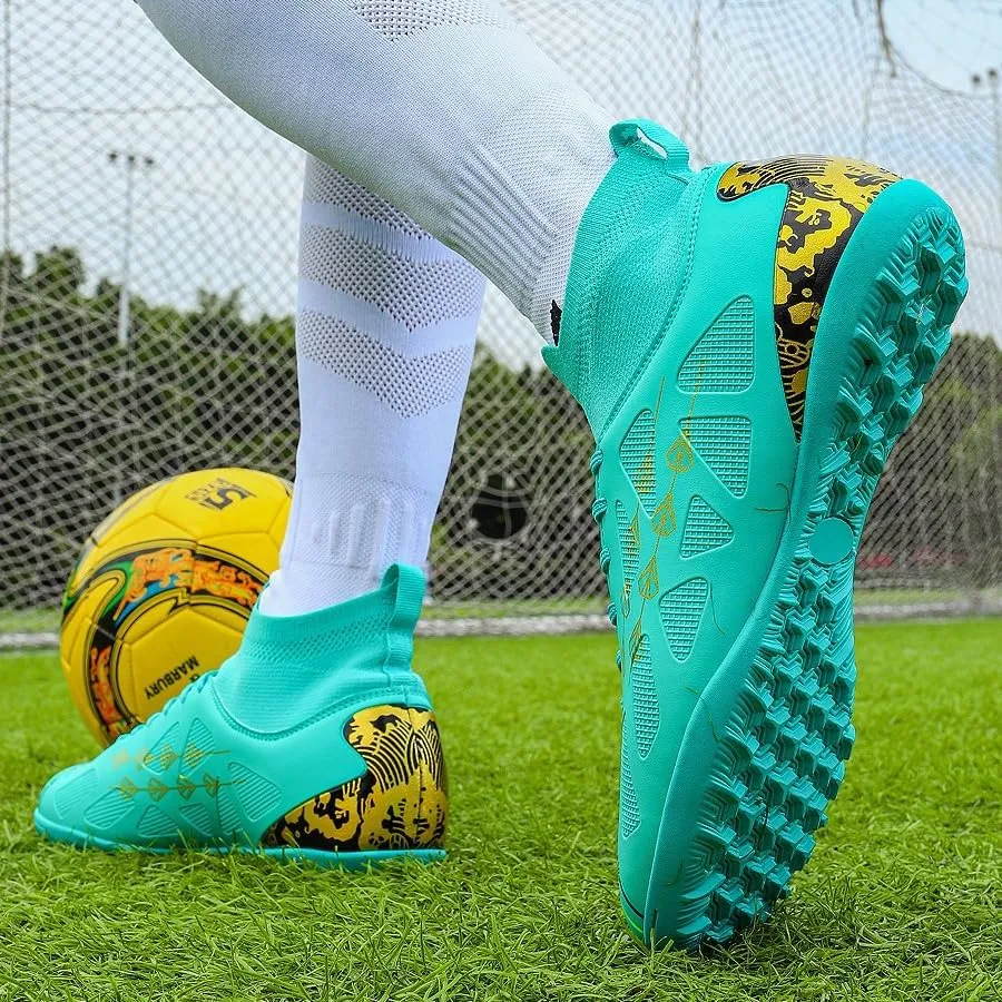Mens Soccer Shoes,High Tops Soccer Shoes, Comfortable and Durable, Breathable, Sports, Professional, Youth, Kids, Unisex Soccer Shoes, Football Shoes