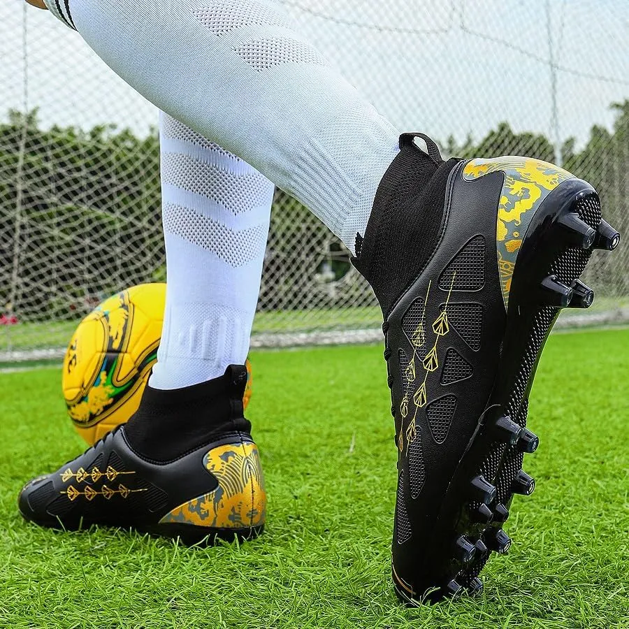 Mens Soccer Shoes,High Tops Soccer Shoes, Comfortable and Durable, Breathable, Sports, Professional, Youth, Kids, Unisex Soccer Shoes, Football Shoes