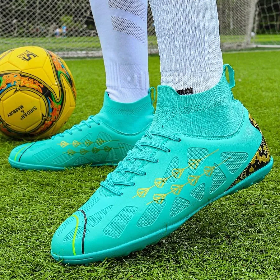 Mens Soccer Shoes,High Tops Soccer Shoes, Comfortable and Durable, Breathable, Sports, Professional, Youth, Kids, Unisex Soccer Shoes, Football Shoes