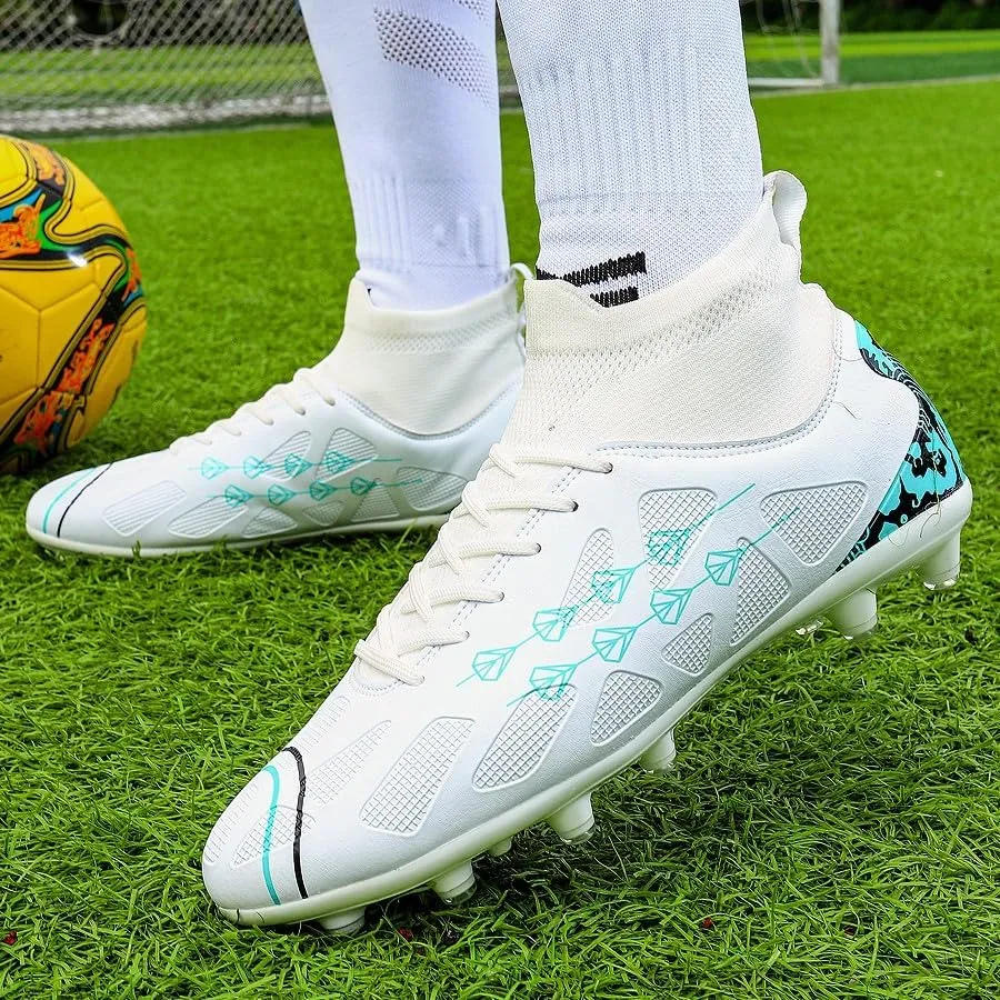 Mens Soccer Shoes,High Tops Soccer Shoes, Comfortable and Durable, Breathable, Sports, Professional, Youth, Kids, Unisex Soccer Shoes, Football Shoes