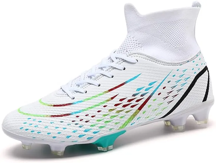 Mens Soccer Shoes,High Tops Soccer Shoes, Comfortable and Durable, Breathable, Sports, Professional, Youth, Kids, Unisex Soccer Shoes, Football Shoes