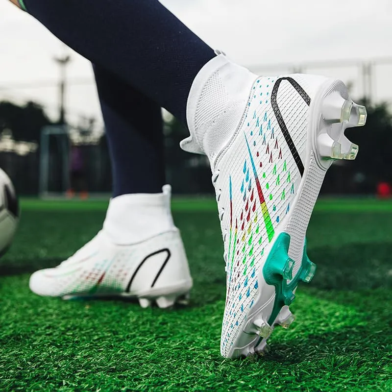 Mens Soccer Shoes,High Tops Soccer Shoes, Comfortable and Durable, Breathable, Sports, Professional, Youth, Kids, Unisex Soccer Shoes, Football Shoes