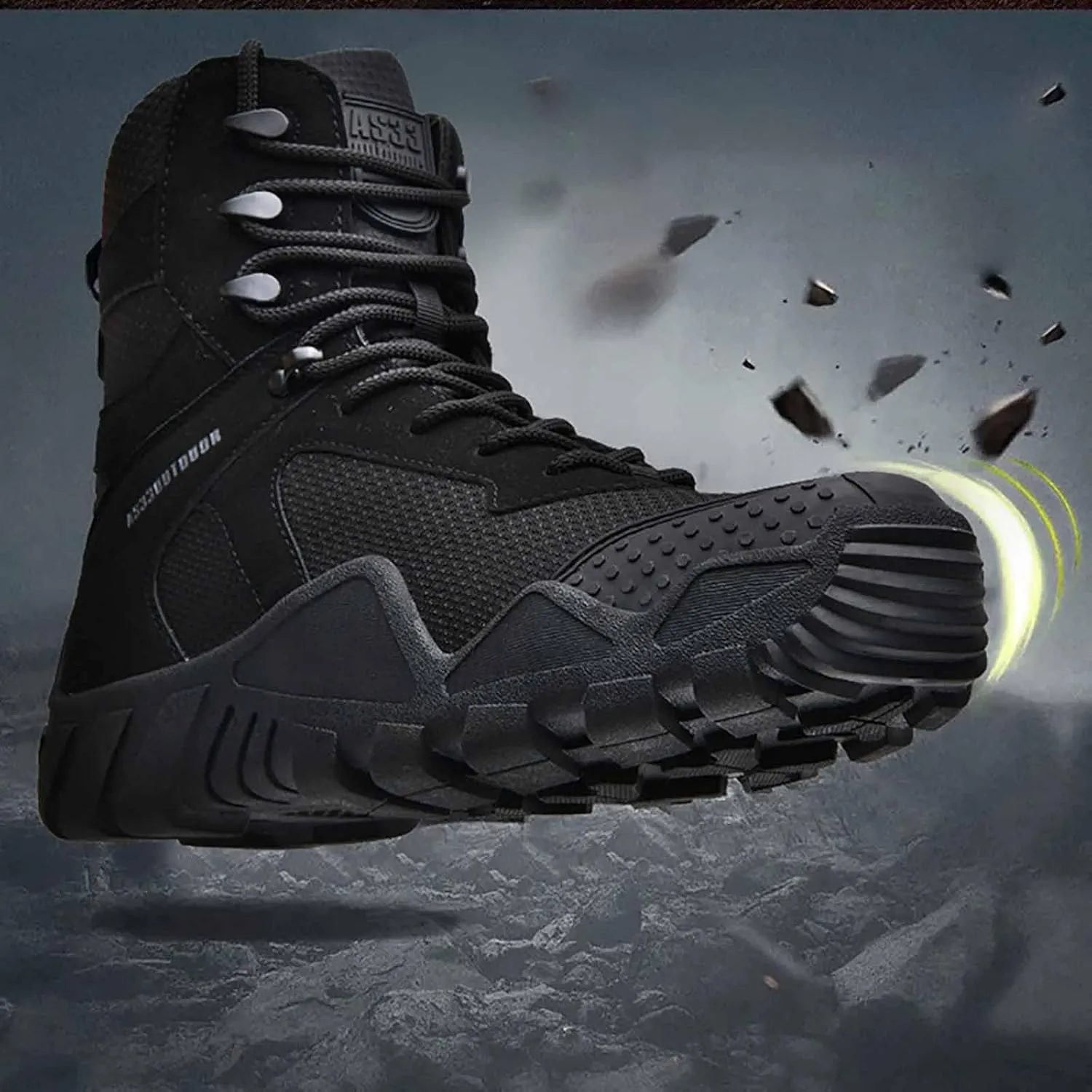 Men's Tactical Work Boots, Mens Tactical Boots Hunting Boots with Sports Socks Lightweight Combat Boots Water Resistant Non-Slip Hiking Boots for Men