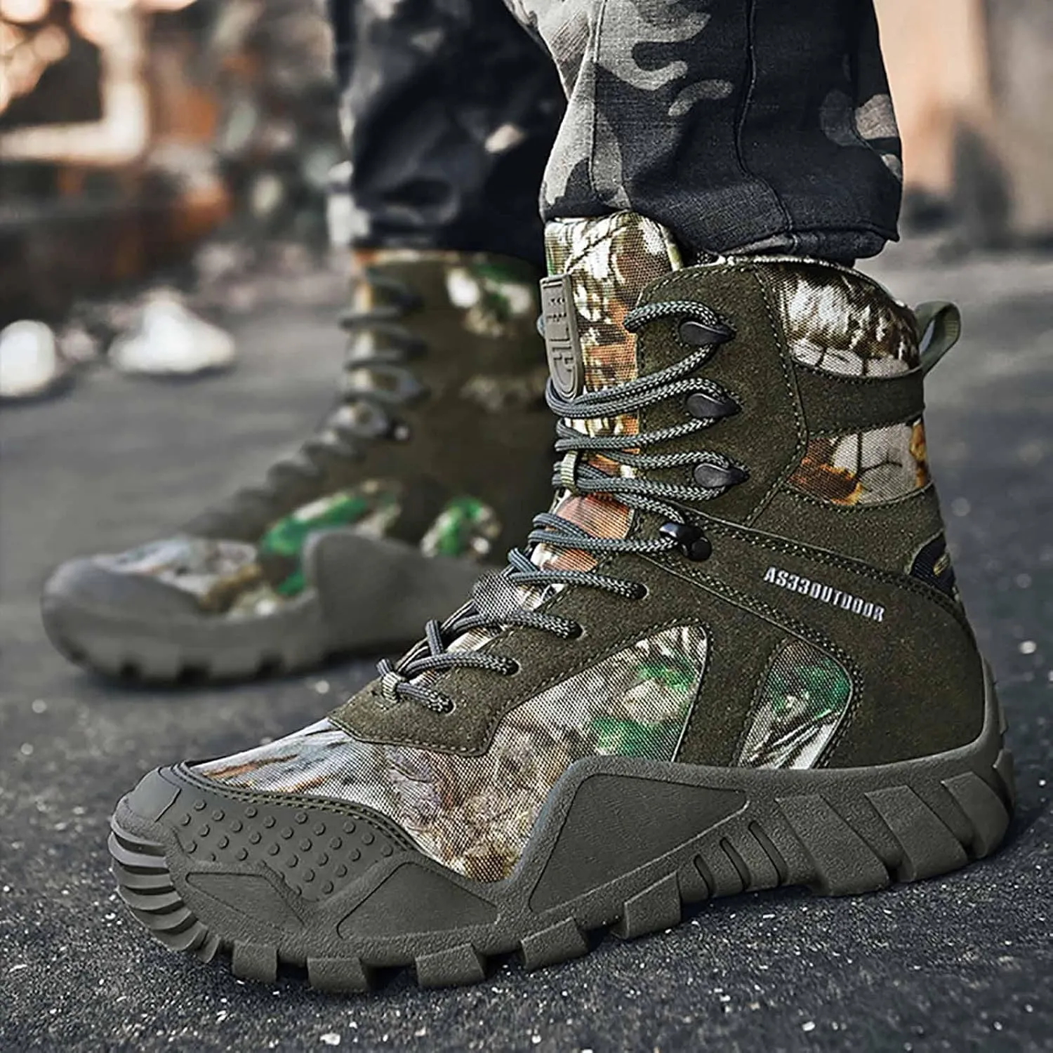 Men's Tactical Work Boots, Mens Tactical Boots Hunting Boots with Sports Socks Lightweight Combat Boots Water Resistant Non-Slip Hiking Boots for Men