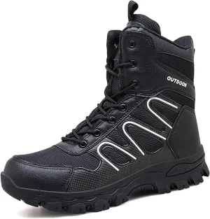Mens Waterproof Hiking Boots Military Tactical Boots Combat Boots Breathable Police Patrol Boots Army Boots