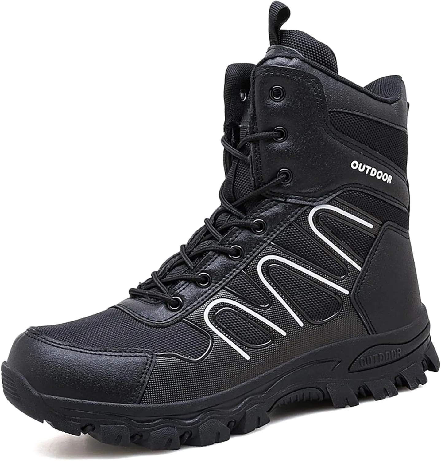 Mens Waterproof Hiking Boots Military Tactical Boots Combat Boots Breathable Police Patrol Boots Army Boots