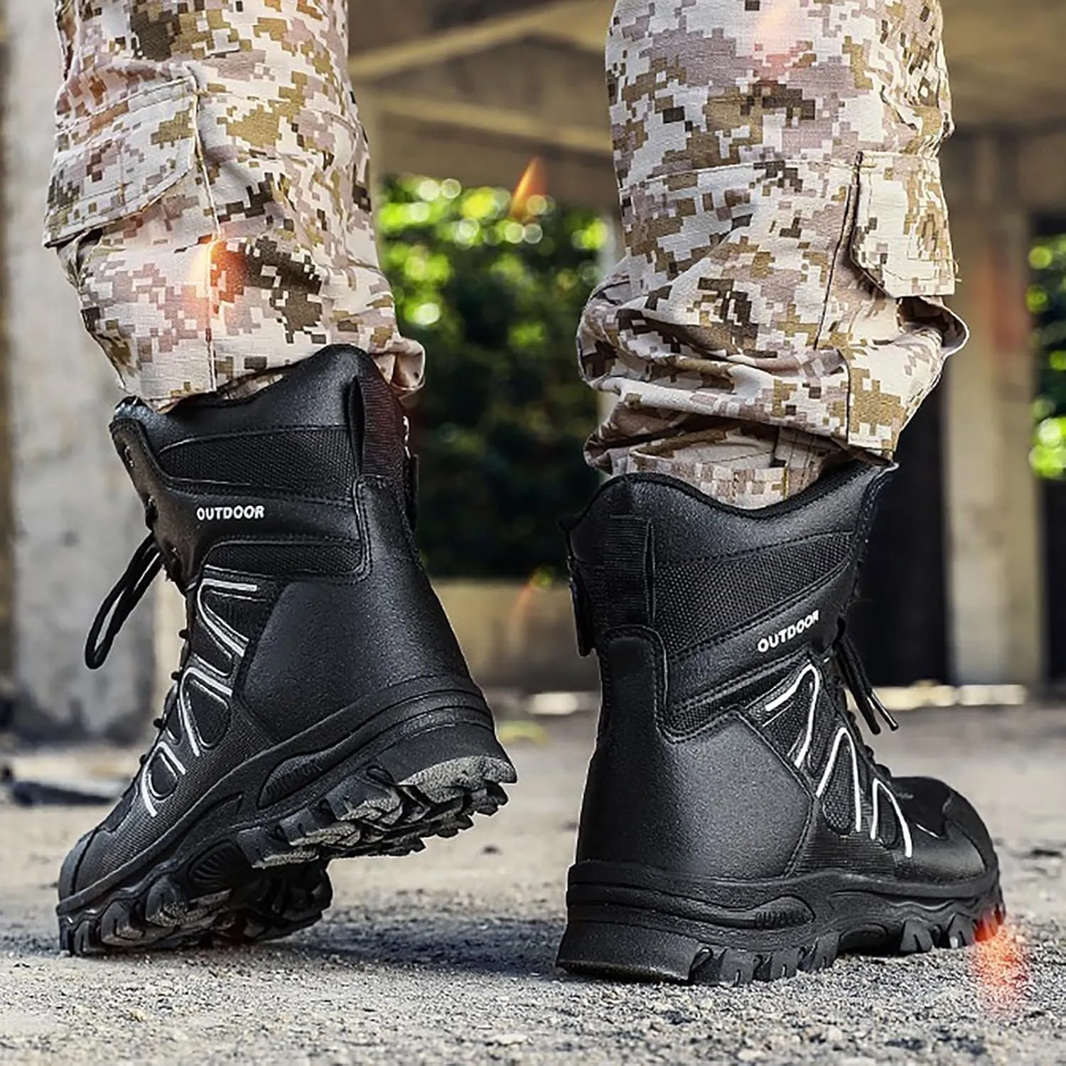 Mens Waterproof Hiking Boots Military Tactical Boots Combat Boots Breathable Police Patrol Boots Army Boots