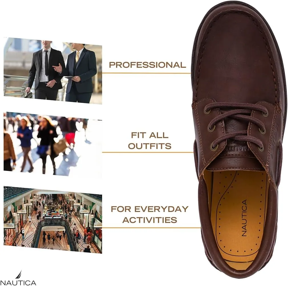 Nautica Men's Dress Boat Shoe, Casual Loafer Lace-Up Fashion Sneaker with Cushioned Insole ?C Comfortable, Lightweight and Durable