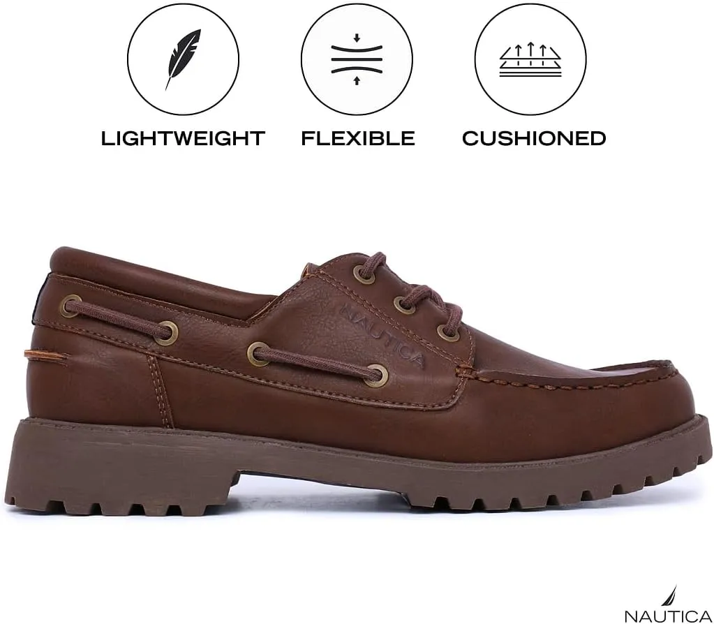 Nautica Men's Dress Boat Shoe, Casual Loafer Lace-Up Fashion Sneaker with Cushioned Insole ?C Comfortable, Lightweight and Durable