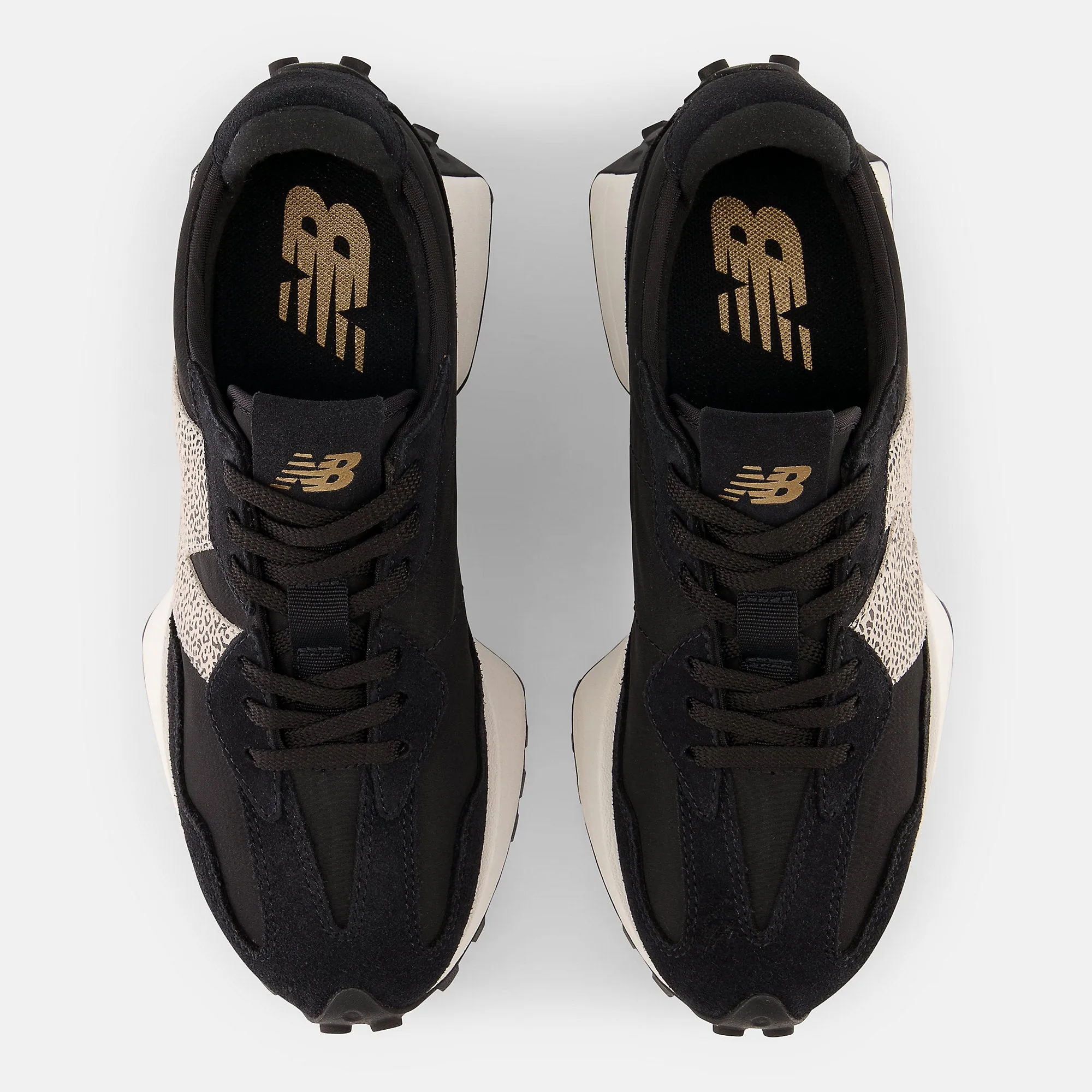 New Balance Womens 327 Fashion Trainers - Black / Leopard Print